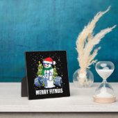Vrolijke Fitmas, Grappige Kerstmis Sneeuwman Gym O Fotoplaat (Insitu)