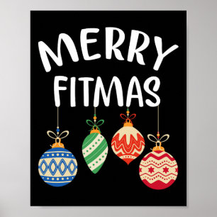 Vrolijke Fitmas voor Kerst Workout Xmas Gym Vakant Poster