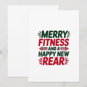 Vrolijke Fitness en Happy New Rear Fitness Kerstmi Bedankkaart (Voorkant / Achterkant)