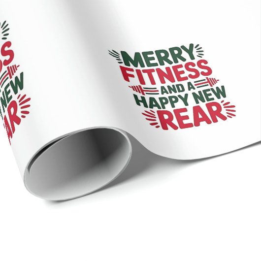 Vrolijke Fitness en Happy New Rear Fitness Kerstmi Cadeaupapier (Rol Hoek)
