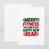 Vrolijke Fitness en Happy New Rear Fitness Kerstmi Kaart (Voorkant / Achterkant)