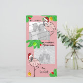 Vrolijke Flamingo's/ Fotokaart voor groeten Feestdagenkaart (Staand voorkant)