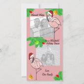 Vrolijke Flamingo's/ Fotokaart voor groeten Feestdagenkaart (Voorkant)