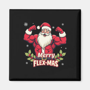 Vrolijke Flex-mas Spieren voor Kerstmis Santa Fitn Magneet