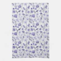 Vrolijke Flora Keukendoek - Lila