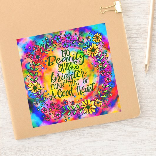 Vrolijke Floral Een Goed Hart Kleurrijke Sticker (Notitieboek)