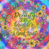 Vrolijke Floral Een Goed Hart Kleurrijke Sticker (Voorkant)