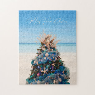 Vrolijke Florida Kerst Tropical Beach HolidayTree Legpuzzel