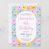Vrolijke Flower Fiesta Verjaardag Kaart (Voorkant)