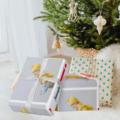 Vrolijke foto collage kerst cadeaupapier