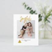 Vrolijke Foto Kerstvakantie Glitter Kaart (Staand voorkant)