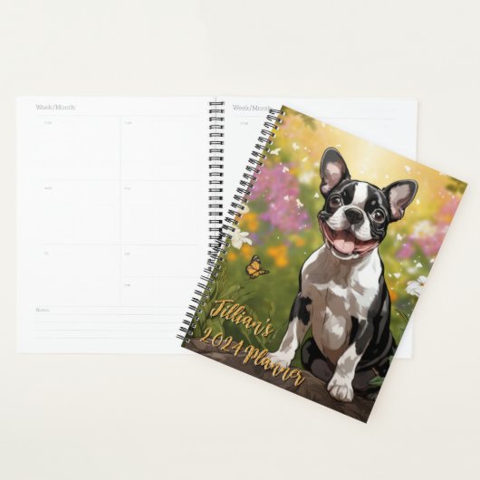 Vrolijke Franse Bulldog voor elk avontuur Planner (Display)