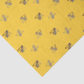 Vrolijke Franse honingbijen op Provençaalse geel Tissuepapier (Detail)