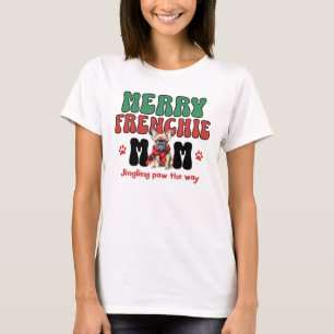 Vrolijke Frenchie Mom Kerstmis T-shirt