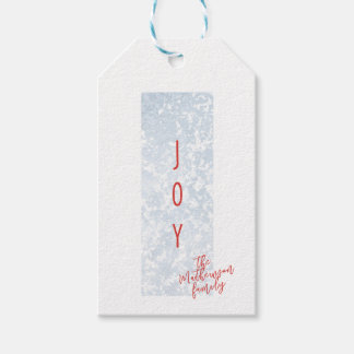 Vrolijke Frosty Blue en Red Bright Cheerful Return Cadeaulabel