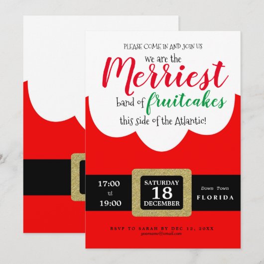 vrolijke fruitcakes grappig kerstfeest kaart (Voorkant / Achterkant)