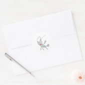 Vrolijke garnalen ronde sticker (Envelop)