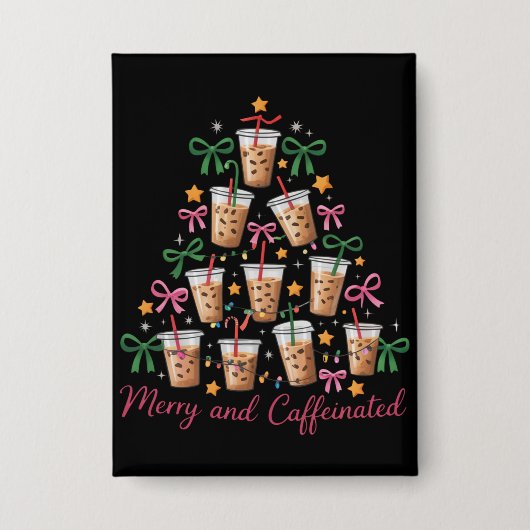 Vrolijke & Gecaffeïneerde Kerst Coquette Koffie La Button (Voorkant)