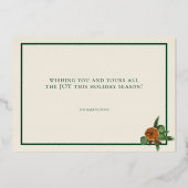 Vrolijke gedroogde sinaasappel dennekrans Niet fot Folie Feestdagenkaart (Achterkant)