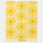 Vrolijke geel rode zon gezicht Kinder Patroon Fleece Deken (Voorkant)