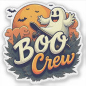 Vrolijke Geest "Boo Crew" Halloween Sticker (Voorkant)