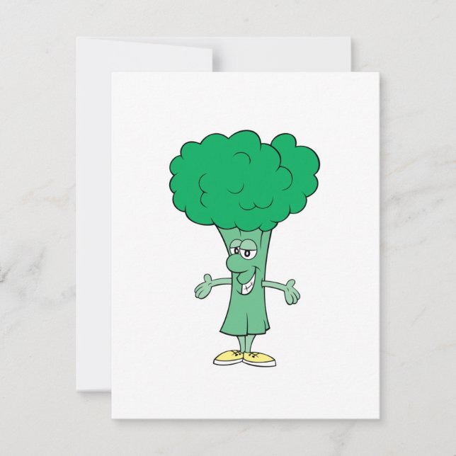 vrolijke gekke broccoli cartoon (Voorkant)