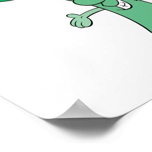 vrolijke gekke broccoli cartoon poster (Hoek)