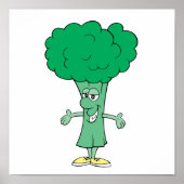 vrolijke gekke broccoli cartoon poster (Voorkant)