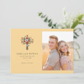 Vrolijke Gele Bloem Foto Save The Date (Staand voorkant)
