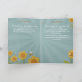 Vrolijke gele bloemen Memorial Kaart / begrafenis  (Binnen)