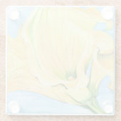 Vrolijke gele Calla Lily Glazen Onderzetter (Achterkant)