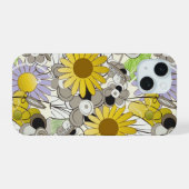 Vrolijke Gele Gebloemde iPhone 15 Case (Achterkant horizontaal)