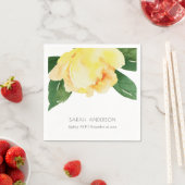 Vrolijke Gele Heldere Waterverf Bloemen Servet (Insitu)