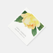 Vrolijke Gele Heldere Waterverf Bloemen Servet (Hoek)