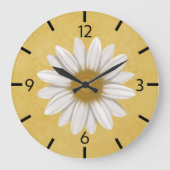 Vrolijke gele moderne Daisy met de hand getekend Grote Klok (Voorkant)