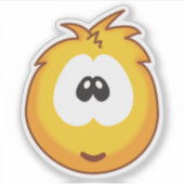 Vrolijke Gele Sneezies Sticker (Voorkant)