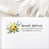 Vrolijke Gele Zonnebloem Bruidsdouche Labels (Insitu)