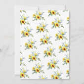 Vrolijke Gele Zonnebloem Bruidslunch Kaart (Achterkant)