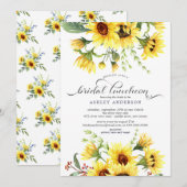 Vrolijke Gele Zonnebloem Bruidslunch Kaart (Voorkant / Achterkant)