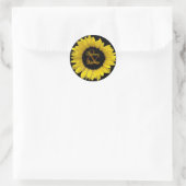 Vrolijke gele zonnebloem bruiloft Sticker (Tas)