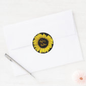 Vrolijke gele zonnebloem bruiloft Sticker (Envelop)