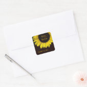 Vrolijke gele zonnebloem bruiloft Sticker (Envelop)