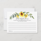 Vrolijke Gele Zonnebloem Datum Nacht Ideeën Kaart (Voorkant)