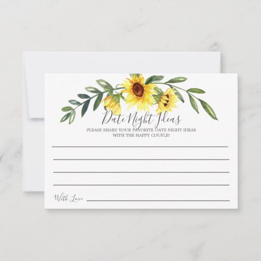 Vrolijke Gele Zonnebloem Datum Nacht Ideeën Kaart (Voorkant)