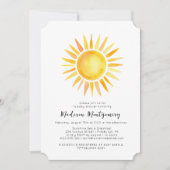 Vrolijke Gele Zonneschijn Gingham Baby shower Kaart (Voorkant)