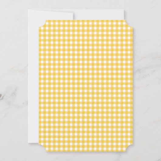 Vrolijke Gele Zonneschijn Gingham Baby shower Kaart (Achterkant)
