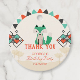 Vrolijke geometrische vormen Tribal Fox Dank u Bedankjes Labels