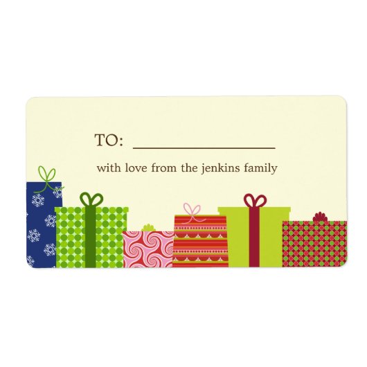 Vrolijke Geschenken Vakantie Geschenk Labels (Voorkant)