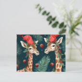 Vrolijke Giraffes Vakantie Wensen Briefkaart (Staand voorkant)