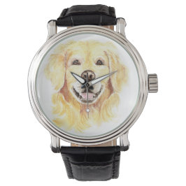 Vrolijke glimlachende Golden Retriever hond huisdi Horloge